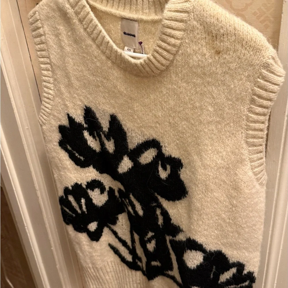 Anthropologie Maeve Graphic Floral Sweater Vest - Picture 3 of 5